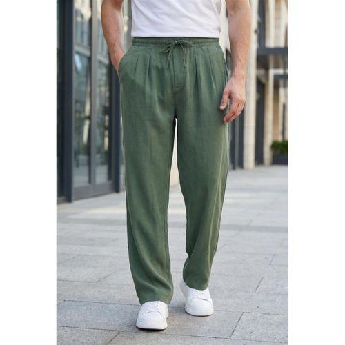 Wert Lyocell Kumaş Relaxed Fit Çİft Pileli Jogger Eşofman Altı Pantolon - Yeşil