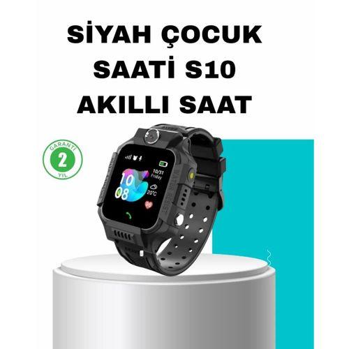 S10 Siyah Akıllı Çocuk Saati Konum Takip Ve Güvenlik Özellikli