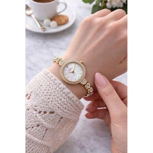 RMS Romanson Su Yolu Özel Taşlı Kordon 2 Yıl Garantili 5 Atm Kadın Kol Saati+Bileklik A.2131.01