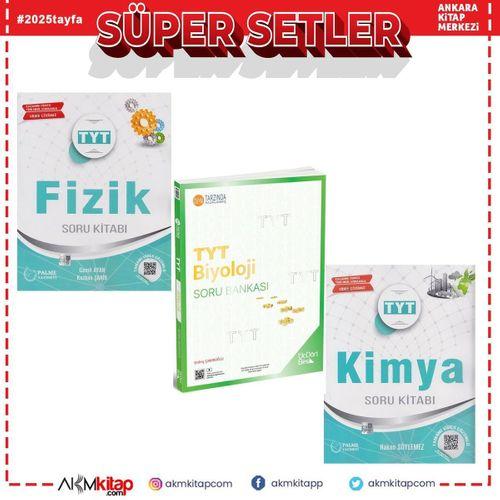 Palme TYT Fizik ve Kimya Üç Dört Beş TYT Biyoloji Soru Bankası 3 Kitap Set