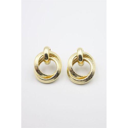 Metal Halka Küpe - Altın