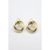 Metal Halka Küpe - Altın