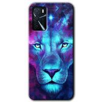 Potkal Hediye Fabrikası Oppo A16 Kılıf HD Desen Baskılı Arka Kapak - Neon Lion