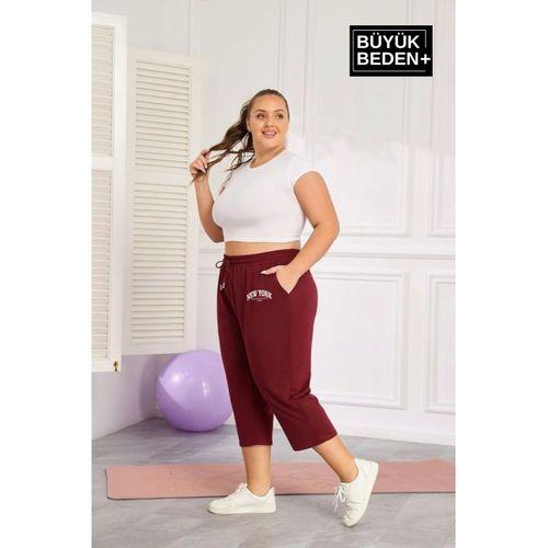 Kadın Büyük Beden New York Baskılı Standart &Regular Kalıp Şort SPR25BSRK087