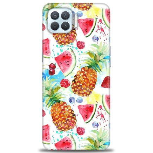 Oppo Reno 4 Lite Kılıf HD Baskılı Kılıf - Meyveler + Tam Ekran Koruyucu