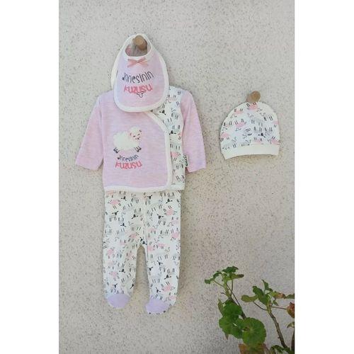 Annesinin Kuzusu Şapkalı Eldivenli 5'li Kız Zıbın Seti 0-3 Ay