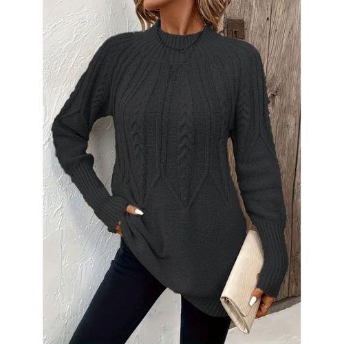 Kadın Uzun Kollu Yarı Balıkçı Yaka Triko Bluz