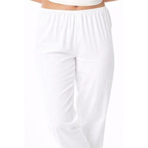 Şile Bezi Pamuk Rahat Kesim Beli Lastikli Jüpon Pantolon Astarı Beyaz Byz