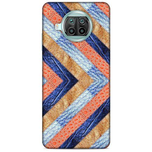 Xiaomi Mi 10T Lite 5G Kılıf Patchwork (3) Kapak Lacivert Turuncu