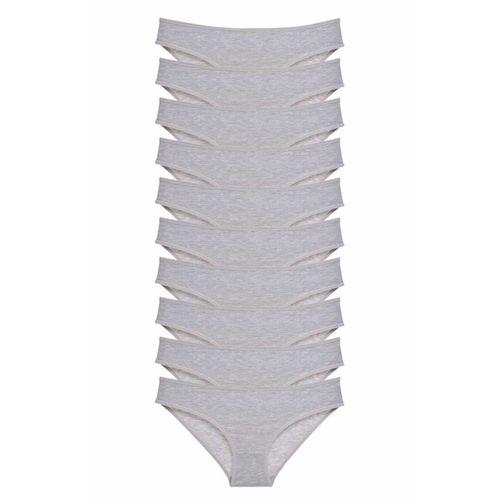 10 adet Süper Eko Set Likralı Kadın Slip Külot Gri
