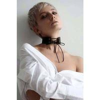 İpli Bağlamalı Deri Choker Tasma - Brf900