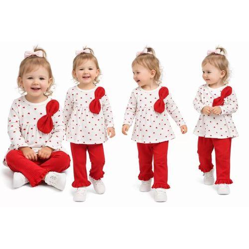 6/12 Ay Kalp Baskılı Penye Bebek Takımı