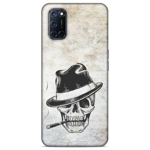 Lopard Oppo A52 Uyumlu Kılıf Tattoo's (24) Darbe Emici Kılıf Şapkalı İskelet