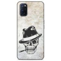 Lopard Oppo A52 Uyumlu Kılıf Tattoo's (24) Darbe Emici Kılıf Şapkalı İskelet