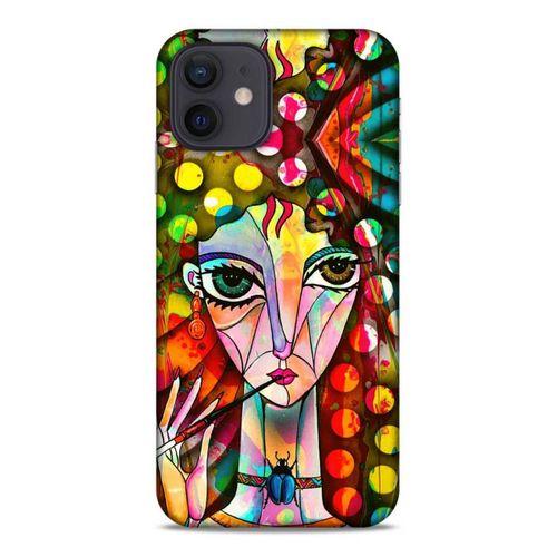 Lopard Apple iPhone 12 Uyumlu Kılıf Sürreal Yüzler ♀ (3) Kapak Baskılı