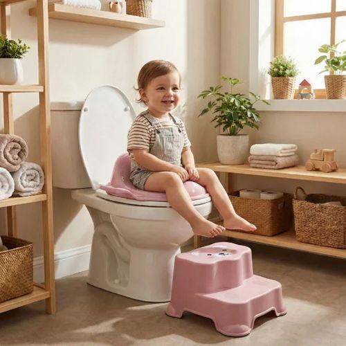 Pembe Kulplu Çocuk Klozet Adaptörü