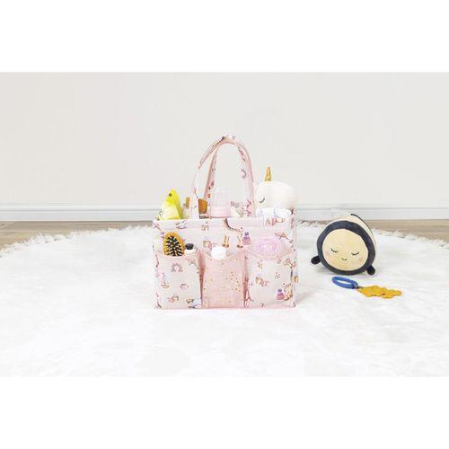 7'li Yenidoğan Hastane Çıkış Organizer Set - Bölmeli Bebek Bakım Çantası - 6 Parça Valiz İçi Düzenleyici (Pembe)