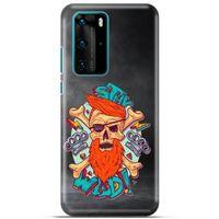 Lopard Huawei P40 Pro Uyumlu Kılıf Tattoo's (33) Hybrid Kılıf Stay Wild