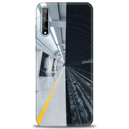Huawei P Smart S Kılıf HD Baskılı Kılıf - Metro Station + Tam Ekran Koruyucu