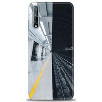 Huawei P Smart S Kılıf HD Baskılı Kılıf - Metro Station + Tam Ekran Koruyucu