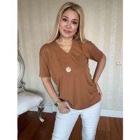 Kadın Kısa Kollu V Yaka Bluz