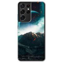 Potkal Hediye Fabrikası Samsung Galaxy S21 Ultra HD Baskılı Kılıf + 9D Tam Ekran Koruyucu - Uzay Gökyüzü