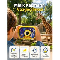 Çocuk Dijital Kamera Hd Fotoğraf Ve Video Çekimi 2 0 İnç Tft Ekran Type-c Mini Tripodlu