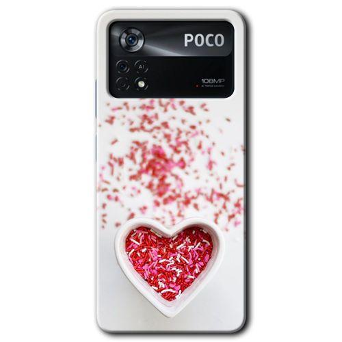 Poco x4 Pro Kılıf HD Desen Baskılı Arka Kapak - Kalpli Şekerleme