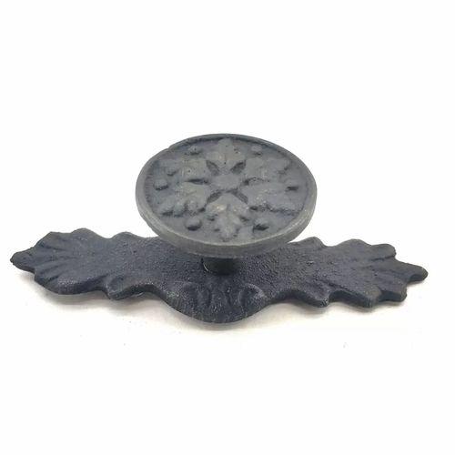 Antika Tarz Dekoratif Pirinç Çiçek Düğme - 27x70 Mm, Oksit