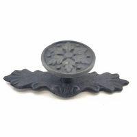 Antika Tarz Dekoratif Pirinç Çiçek Düğme - 27x70 Mm, Oksit