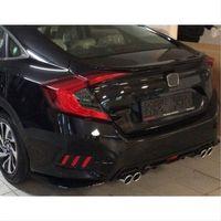 Honda Civic Uyumlu Fc5 2016-2020 Difüzör 4 Egzoz Piano Black