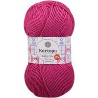 1 Adet Baby One Tüylenmeyen El Örgü İpi Yünü Fuşya K245