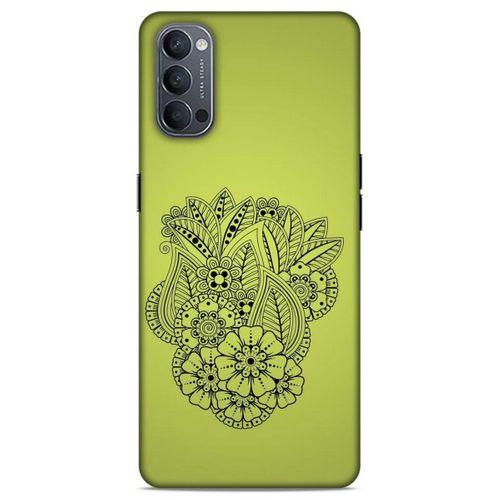 Lopard Oppo Reno 4 Uyumlu Kılıf Tattoo's (40) Fit Silikon Kılıf Çiçek Dövmesi