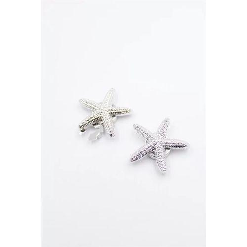 Deniz Yıldızı Düğme Broşu - Gümüş