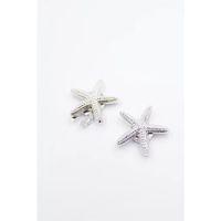 Deniz Yıldızı Düğme Broşu - Gümüş