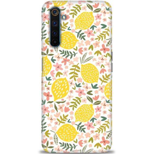 Realme 6 Pro Kılıf HD Baskılı Kılıf - Limon ve Çiçekler + Tam Ekran Koruyucu