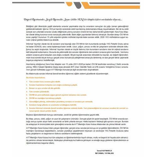 2026 YKS-AYT MANTIK Kara Kutu ÖSYM Çıkmış Soru Havuzu Bankası Dijital Çözümlü