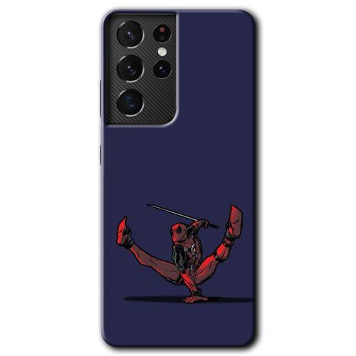 Samsung Galaxy S21 Ultra Kılıf HD Desen Baskılı Arka Kapak + Temperli Cam - DeadPool 3