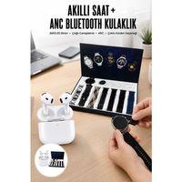 3.nesil Tws Bluetooth Kulaklık Bluetooth Bağlantılı Akıllı Saat Amoled Ekran Plastik Hasır Kordon