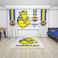 BASKILI FENERBAHÇE TARAFTAR ZEBRA PERDE FON PERDE HALI KOMBİN