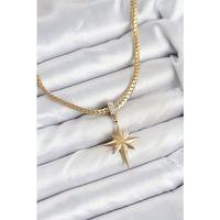 316L Çelik Zincir Gold Renk Kutup Yıldızı Model Kadın Kolye