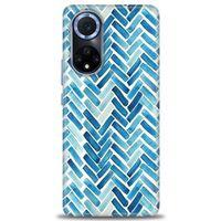 Huawei Nova 9 Kılıf HD Baskılı Kılıf - Mavi Çizgiler + Tam Ekran Koruyucu