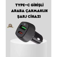 Araç Tipi Hızlı Şarj Adaptörü Type-c Pd Usb Çift Port Kompakt