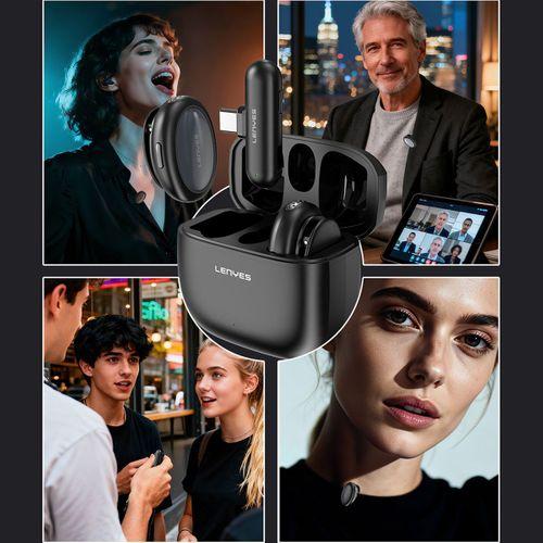 Lenyes LM211-TC Yapay Zeka Destekli Type-C Portlu Kablosuz Yaka Mikrofonu