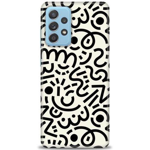 Samsung Galaxy A52s 5G Kılıf HD Baskılı Kılıf - Siyah Beyaz + Tam Ekran Koruyucu