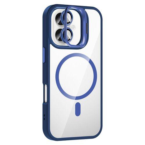 Apple iPhone 16 Kılıf Standlı ve Kamera Lens Hediyeli M-Safe Şarj Özellikli Zore Etro Kapak