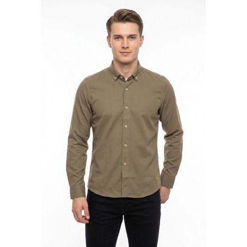 Erkek Spor Slim Fit Uzun Kol Petek Dokulu Gömlek BGL-ST05483