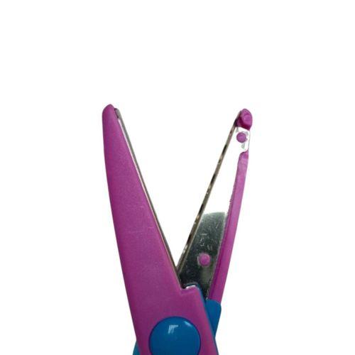 LINEA ŞEKİLLİ KESEN ÇİFT RENKLİ OKUL MAKASI ( Mavi-Pembe )