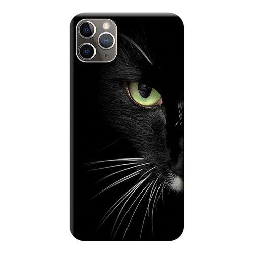 iPhone 11 Pro Kılıf Kara Kedi Baskılı Esnek TPU Silikon