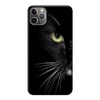 iPhone 11 Pro Kılıf Kara Kedi Baskılı Esnek TPU Silikon